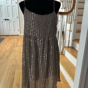 Forever 21 Silver Sequin High Low Dress